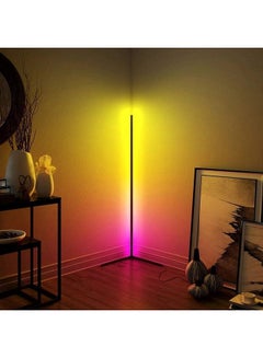 اشتري Remote Control RGB LED Corner Floor Lamp Multicolour في الامارات