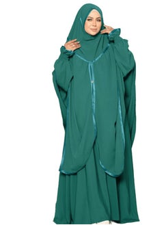 Buy Iedna the material is royal crepe, it consists of 3 pieces, a niqab and a robe, and its clothing is one size and fits up to 120 kilos for women. in Egypt