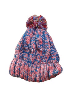 Buy The winter ice cap is made of durable, high-quality wool threads. It is lined from the inside in a way that makes you feel warm in a wonderful way. It is equipped with a ball of wonderful wool threads(Blue-Red) in Egypt