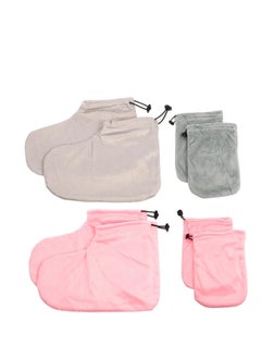 Buy 8 PCS Beauty Foot Covers and Hand Covers, Spa Gloves Bath Gloves, Paraffin Wax Treatment Foot Cover Hand Cover, Suitable for Warming Work Foot Insulated Liners Hand Spa Bath Wax in UAE