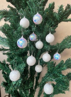 اشتري 20 pcs Christmas Ball Ornaments, Christmas Tree Decoration, Plastic Shatterproof Hanging Ball, Fits for Party, Holiday and Home Decor, WHITE في مصر