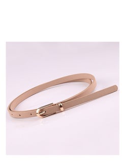 Buy Dress With Sweater Thin Belt Women's Versatile Needle Button PU Small Belt 105cm Pink in UAE