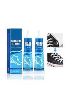 اشتري Shoe Glue 2 Packs, Waterproof Clear Gel, Quick Dry Sole Repair Adhesive, Professional Strong Waterproof Repair Glue Kit, for Sneakers, Boots, Leather Goods Repair (100ml, White, Bottle) في السعودية