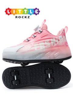 اشتري Double Wheel LED Flash Light Fashion Shiny Sneaker Skate Heelys Shoes With Lightning Sole في الامارات