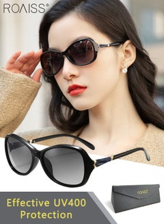 Buy Women's Polarized Butterfly Sunglasses, UV400 Protection Sun Glasses with Beautiful Stones Decoration, Fashion Anti-glare Sun Shades for Women with Glasses Case, 59mm in Saudi Arabia