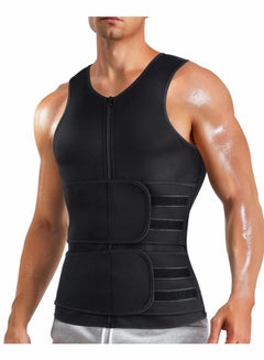Buy Men Waist Trainer Vest, Sauna Vest for Men, Zipper Neoprene Sauna Sweat Suit Tank, Top Workout （ L ） in UAE