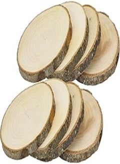 Buy com-four® 8 x coasters made of natural wood, glass coasters, coasters for glasses, wooden discs for crafts, diameter approx. 7-10 cm in Egypt