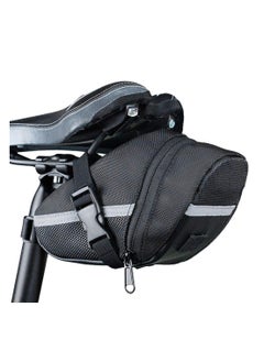 اشتري Bike Saddle Bag - Waterproof Bicycle Seat Bag, Bike Bag Under Seat with Reflective Stripes, Quick Release Bike Pouch, Connectable tail light Bicycle Bag في السعودية