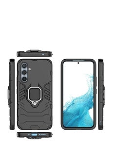 Buy Case Compatible with Samsung Galaxy A54 5G, Dual Layer Protective Shockproof Hard Armor Cover with 360° Rotating Finger Ring Kickstand and Car Magnetic Mount (BlACK) in Egypt