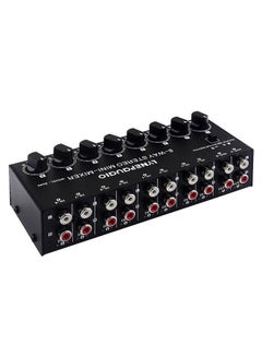 Mini Stereo 6 Channel Passive Mixer RCA Portable Audio Mixer 6 In 2 Out  Stereo Distributor Control No Battery Required