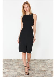 Buy Black Fitted Cut Out Detailed Sleeveless Midi Pencil Skirt Woven Dress TWOSS23EL02043 in Egypt