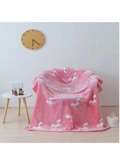 Buy Kids Glow in The Dark Blanket Soft Throw All Seasons for Couch Sofa Bed 150 x 120cm in UAE