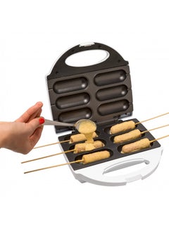 Buy Corn Dog Maker For 4Th Of July- Perfect Hot Dogs On A Stick, Cheese Sticks, Cake Pops- Includes 50 Skewers And Recipes, Easy To Use Electric Nonstick Baker For Summer Bbq Parties, 6 Mini Dogs At Once in UAE