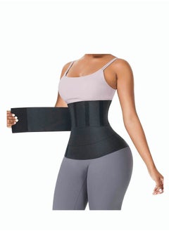 Buy Waist Trainer for Women Sauna Belt Tummy Wrap Shapewear Plus Size in UAE