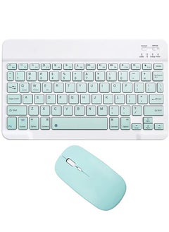 Buy Ultra-Slim Bluetooth Keyboard and Mouse Combo Rechargeable Portable Wireless Keyboard Mouse Set for Apple iPad iPhone iOS 13 and Above Samsung Tablet Phone Smartphone Android Windows in UAE