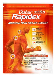 اشتري Dabur Rapidex Muscle Pain Relief Patch | Herbal Remedy For Muscle and Joint Pain | Provides Fast and Long Lasting Relief - 2 Patches في الامارات