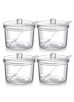 Buy Clear Acrylic Sugar Bowl With Lid And Spoon For Coffee Bar AccessoriesCereal Bowls Tea Kitchen Countertop Canisters & Baking for Sugar Salt Spices Condiments 7.1 oz in UAE