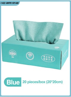 Buy 20 Sheets Cleaning Cloths Cleaning Towels Microfiber Towel,Reusable Dish Cloths with Dispenser Box,Lazy Rags Car Wipes,Multi-Purpose Cleaning Cloths for Home Kitchen Blue in Saudi Arabia