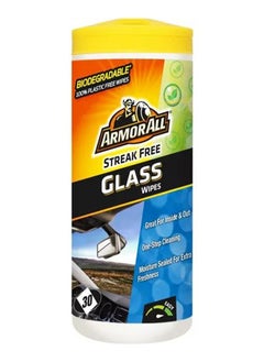 اشتري Biodegradable, Glass Wipes - Streak Free (Pack of 30Pcs) في الامارات