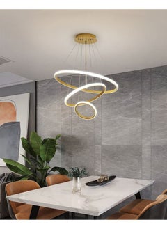 اشتري Modern Pendant Lamp Led Rings Circle Ceiling Hanging Chandelier في الامارات