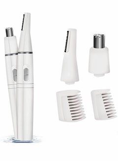 اشتري Nose Hair Trimmer, Nose Trimmer for Men and Women Battery Powered Electric Facial Hair Trimmer with Dual-Edge Stainless Steel Blades Professional Facial Grooming Kit في السعودية
