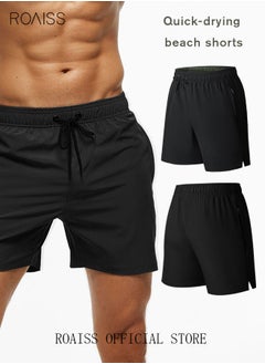 Buy Men's Swimming Trunks Beachwear Quick Dry Beach Pants Gym Wear Fitness Workout Short Sports Running Boxer Swim Shorts Swimsuit Summer in UAE