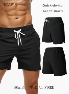 Buy Men's Swimming Trunks Beachwear Quick Dry Beach Pants Gym Wear Fitness Workout Short Sports Running Boxer Swim Shorts Swimsuit Summer in Saudi Arabia