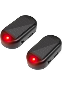 Buy 2PCS Car Solar Power Simulated Dummy Alarm, Anti-Theft LED Flashing Security Light Fake Lamp, Auto Warning Interior Safety Lights with USB Charger Port, Car Accessories for Most Cars in Saudi Arabia