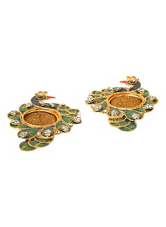 Buy Turvi Metal Diyas, Multicolour - Set of 2 in UAE