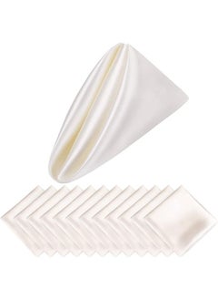 اشتري Satin Napkins, Durable Square Table Napkins,10PCS 17x17 Soft Dinner Napkins Elegant Silk Napkins, Soft Smooth Fabric Washable Napkins, For Parties Dinners في السعودية