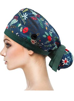 Buy Home Working Cap with Buttons and Sweatband Adjustable Ribbon Tie Ponytail Hats for Women, Long Hair Head Covers Hair Caps in Saudi Arabia