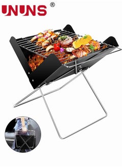 Buy Charcoal Folding Barbecue Grill, Portable BBQ Grill Stainless Steel Barbecue Foldable Smoker BBQ Grill Desk Tabletop Barbecue Grills for Camping Picnic Outdoor Garden Party, 29x25x29cm,  X-shaped in Saudi Arabia