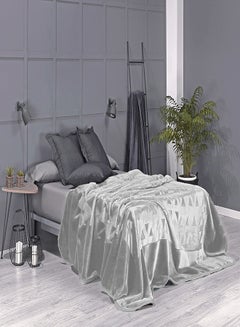 Buy Perla blanket Model G18-From Mora Single Layer - Double Size - Color: Grey - Size: 220 * 240 - Fabric from 85% acrylic 15% polyester-weight: 4.45 kg - Country of origin Spain. in Egypt