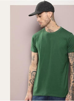 Buy Plain Cotton Regular Fit T-Shirt in Saudi Arabia