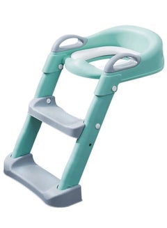 Buy Potty Training Seat - Kids Potty Training Toilet, Foldable Toddler Step Stool, Comfortable Cushion, Safety Handle, Non-Slip Cushion(Gray Green) in Saudi Arabia