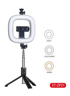 اشتري عصا سيلفي مع 6 بوصة Led حلقة التصوير ضوء طوي ترايبود Monopod المحمولة Selfie 6 بوصة مصباح مصمم على شكل حلقة ل ترايبود في الامارات