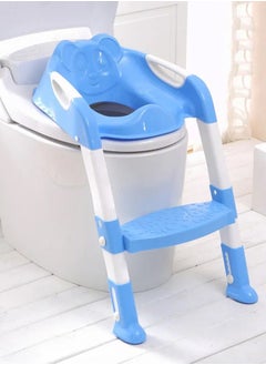 Buy Portable Folding Kids Toilet Seat Potty Training Ladder Chair  For Kids With Adjustable Ladder  - Blue in UAE