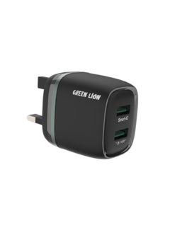 Buy 2Usb 2.4A Chargers Uk Plug Dark Green in UAE