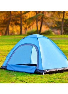 Buy Automatic Pop-Up Tent For 3-4 People, Waterproof, Sunscreen, Essential For Camping, Blue in UAE