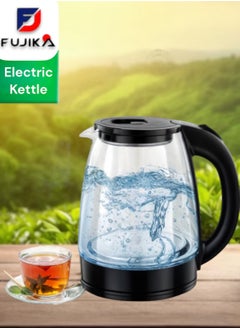 Buy Fujika  Electric Glass Kettle, 1.8 Liter, black FG-01 in Saudi Arabia