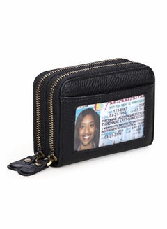 اشتري Credit Card Holder Small Genuine Leather Wallet Rfid Blocking Credit Card Holder Real Pickup Bag Rfid Cowhide Organ Design Zero Wallet Bank Card Storage Bag في السعودية