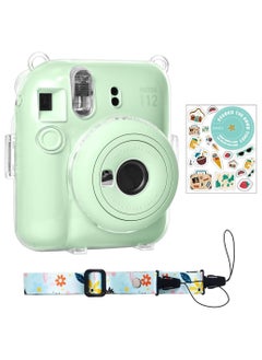 Buy Clear Case Compatible With Fujifilm Instax Mini 12 Instant Camera Transparent Protective Case With Photo Storage Pocket Cute Sticker And Strap in UAE