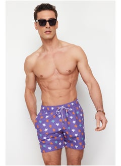 اشتري Purple Men's Standard Size Turtle Patterned Swim Shorts TMNSS24DS00005 في مصر