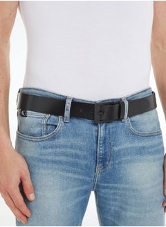 Buy Men's Leather Belt - Leather, Black in UAE