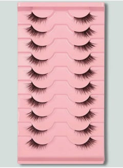 Buy 10 Pairs Full False Eyelashes Tail Elongated Thick False Eyelashes in UAE