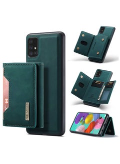 Buy CaseMe Wallet Case for Samsung Galaxy A52 DGMING Premium Leather Phone Case Back Cover Magnetic Detachable with Trifold Wallet Card Holder Pocket - Green in Egypt