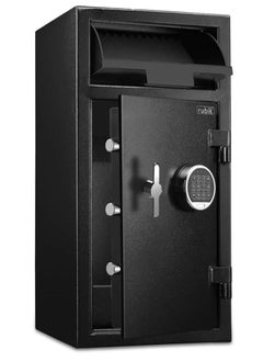 اشتري Depository Safe Box With Large Front Load Deposit Chute, Digital Combination Lock and Fireproof for Business Cash Money 74KG, RB-DS70 (70x34x38cm) Black في الامارات