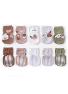 Buy 5 Pairs S Size Toddler Non-Slip Socks Kids Baby Socks with Grips Crew Socks,Anti Skid Crew Cotton Socks in Saudi Arabia