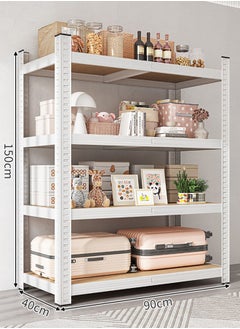 Buy 4 Tier Standing Storage Rack Shelf Unit  for Kitchen Garage Home Closet Office Heavy Duty Shelves in UAE