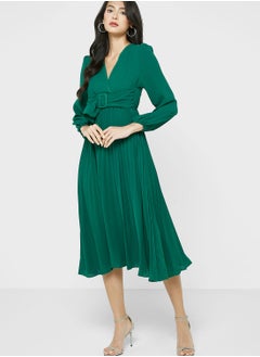 Buy Pleated Dress With Belt in UAE